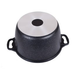 KUKMARA Кастрюля 10л с антипригарным покрытием (темный мрамор) со стеклянной крышкой кмт102-1а