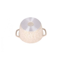 KUKMARA Кастрюля 3,5л со стеклянной крышкой, АП линия Грация (белый/золото) кбз35а