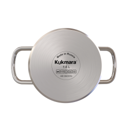 Кукмара Кастрюля из нержавеющей стали 1,8л со стеклянной крышкой, линия Safia SF-CA1816G