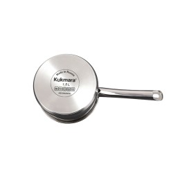 Кукмара Ковш из нержавеющей стали 1,8л со стеклянной крышкой, линия Leon LN-LDL1816G