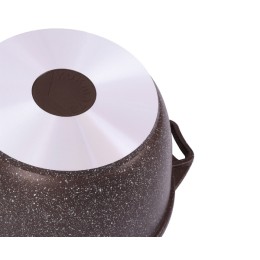 KUKMARA Кастрюля 3л с антипригарным покрытием (кофейный мрамор) со стеклянной крышкой кмк32а