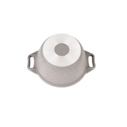 KUKMARA Кастрюля 1л с антипригарным покрытием (светлый мрамор) со стеклянной крышкой кмс12а