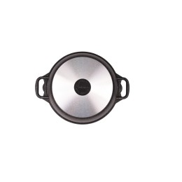 KUKMARA Кастрюля 8л со стекл. крышкой, АП линия Granit ultra (black-gold) кгбг82а