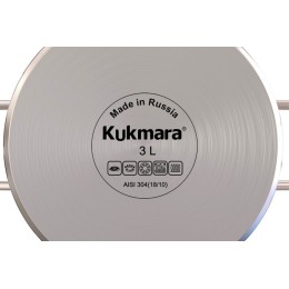 Кукмара Кастрюля из нержавеющей стали 3л с металлической крышкой, линия Safia SF-CA3020M