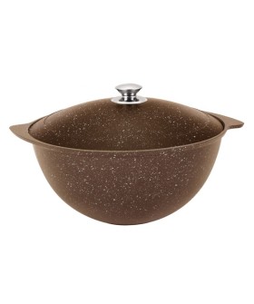 KUKMARA Казан для плова 7л c антипригарным покрытием (кофейный мрамор) кмк75а