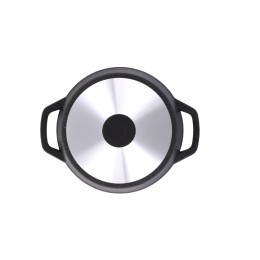 KUKMARA Кастрюля 6,5л с антипригарным покрытием (темный мрамор) со стеклянной крышкой кмт652а