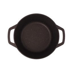 KUKMARA Кастрюля 6,5л с антипригарным покрытием (кофейный мрамор) со стеклянной крышкой кмк652а