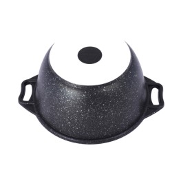 KUKMARA Кастрюля 3л с антипригарным покрытием (темный мрамор) со стеклянной крышкой 32а-кмт