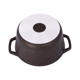 KUKMARA Кастрюля 6,5л с антипригарным покрытием (кофейный мрамор) со стеклянной крышкой кмк652а