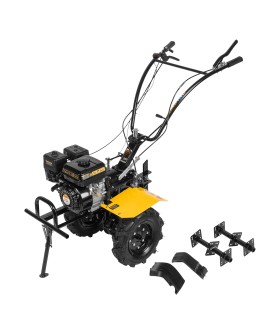 Denzel Мотоблок DPT-270X, 7 л.с., диск.сцеп, шир 90 см, глуб 35 см,фрез 3х4,ВОМ,скор 2В/1Н,кол 8 56433