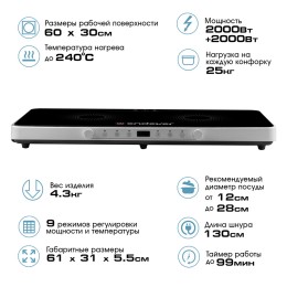 ENDEVER Плита  настольная индукционная Skyline IP-61 черн./бел
