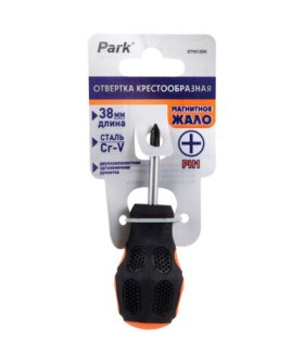 Park Отвертка Strom PH1х3,8см, двухкомпонентная рукоятка OTV012DK, крестовая. 356012-SK