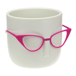 М-ПЛАСТИКА Кашпо МАРИ со вставкой БЕЛАЯ ГЛИНА (д=115мм) М 3075 