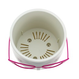 М-ПЛАСТИКА Кашпо МАРИ со вставкой БЕЛАЯ ГЛИНА (д=115мм) М 3075 