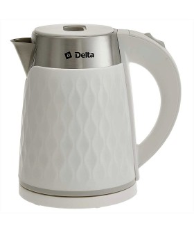 DELTA Чайник электрический 1500 Вт, 1,7 л DL-1111, двойной корпус, белый