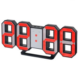 Perfeo Часы-будильник LUMINOUS, черный корпус / красная подсветка LED  (PF-663)