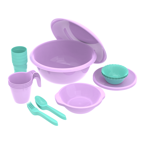 Набор посуды для пикника №8 Выходные (4 персоны, 30 предметов) АП 183