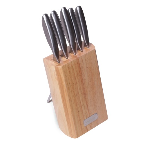 Набор ножей 6 предметов Kamille КМ-5133 с деревянной подставкой