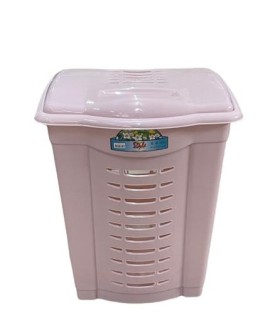 DD STYLE Корзина для белья 50 л. 05001 ПЕПЕЛЬНО/РОЗОВЫЙ