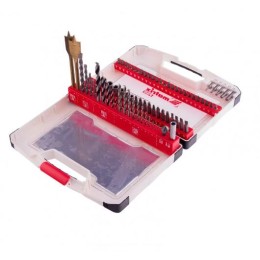 Matrix Набор сверл комбинированный, сверла по металлу 1-6 мм, бетону 4-8 мм, дереву 3-8 мм, перовые 16,22 мм, биты 44 шт, адаптер, головки 6 шт, 75 предметов Pro 725675