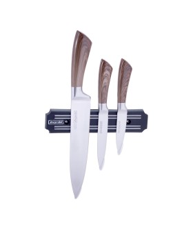 Kamille Набор кухонных ножей на магнитной планке КМ-5042 (3 ножа, магнитный настенный держатель)
