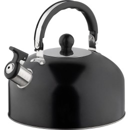 MALLONY Чайник, Casual, объем 2,7 л, со свистком, из нержавеющей стали, окрашенный, цвет: чёрный, матовый. 985624-SK