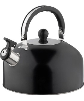 MALLONY Чайник, Casual, объем 2,7 л, со свистком, из нержавеющей стали, окрашенный, цвет: чёрный, матовый. 985624-SK