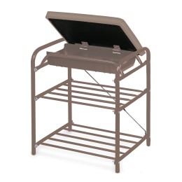 НИКАБанкетка с мягким сиденьем и двумя полками для обуви БП1-1/К коричневый/коричневый