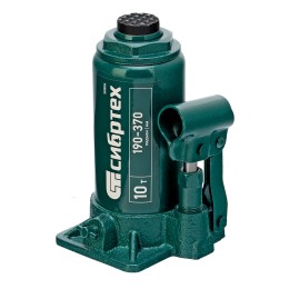 Сибртех Домкрат гидравлический бутылочный, 10 т, 190-370 мм 50806