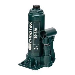 Сибртех Домкрат гидравлический бутылочный, 3 т, 180-320 мм, в пласт. кейсе 50813