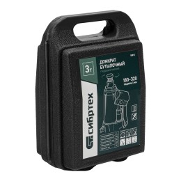 Сибртех Домкрат гидравлический бутылочный, 3 т, 180-320 мм, в пласт. кейсе 50813