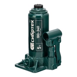 Сибртех Домкрат гидравлический бутылочный, 5 т, 180-340 мм, в пласт. кейсе 50814