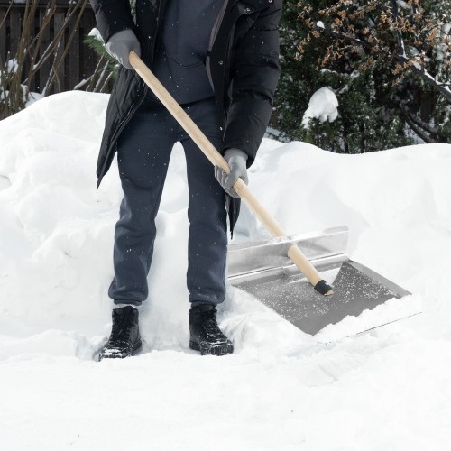 Лопата для уборки снега тротуарная, алюминиевая, 500 х 400 мм, без черенка, Россия Сибртех 61657