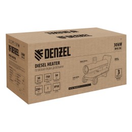 Denzel Дизельная тепловая пушка NHG-30i, 30 кВт, 750 м3/ч, непрямой нагрев, цифровой термостат 96492