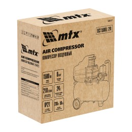 Matrix Компрессор воздушный DC1500L/24, 1,5 кВт, 24 л, 210 л/мин 58017