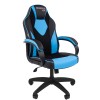 Кресло офисное Chairman game 17 экопремиум черный/голубой