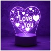 Светильник декоративный Energy EN-NL 23 3D сердце с надписью I LOVE YOU. 106254-SK