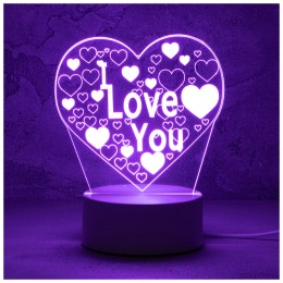 ENERGY Светильник декоративный EN-NL 23 3D сердце с надписью I LOVE YOU. 106254-SK
