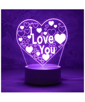 ENERGY Светильник декоративный EN-NL 23 3D сердце с надписью I LOVE YOU. 106254-SK