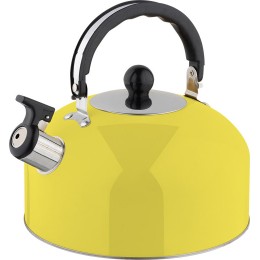 MALLONY Чайник, Casual, объем 2,7 л, со свистком, из нержавеющей стали, окрашенный, цвет: желтый. 985626-SK