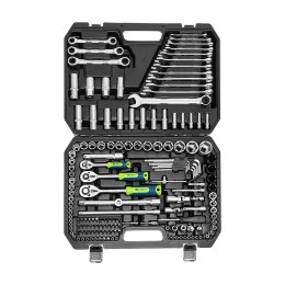 Сибртех Набор инструментов, 1/2", 3/8", 1/4", пластиковый кейс 160 предм. 14172