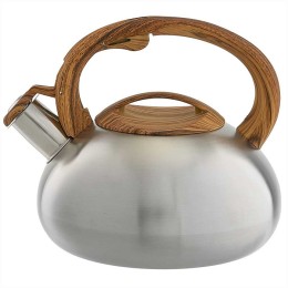 WEBBER Чайник со свистком 2,5 л из нержавеющей стали, индукционное дно, сатин BE-0600 дерево