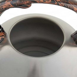 WEBBER Чайник со свистком 2,5 л из нержавеющей стали, индукционное дно, сатин BE-0601 черный мрамор