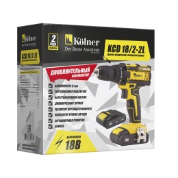 KOLNER Аккумуляторная дрель-шуруповерт KCD 18/2-2L