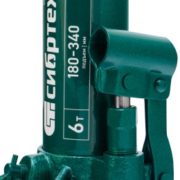 Сибртех Домкрат гидравлический бутылочный, 6 т, 180-340 мм 50804