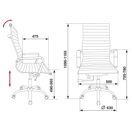 Бюрократ Кресло руководителя CH-883/BLACK черный искусственная кожа крестовина хром