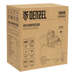Denzel Компрессор воздушный прям. привод DCV1800/50, 1,8 кВт, 50 литров, 320 л/мин 58168