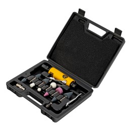 Denzel Пневмошлифмашина прямая PGS25000, 25000 об/мин, 10 шлиф. камней, цанга - 3, 6 мм, 113 л/мин 57464