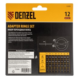 Denzel Кольца переходные 32х30, 30х25,4, 25,4х22.2, 22.2х20, 20х16, 30х22.2, 25.4х16, 22.2х16 мм. 73399