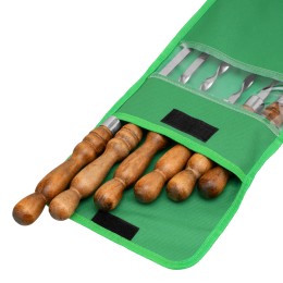 Palisad Набор шампуров плоских, 650 мм, деревянная рукоятка, 6 штук в чехле, шампура для мангала 69753